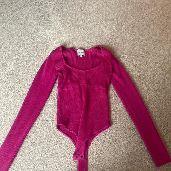 NEVER WORK PINK BODYSUIT SIZE M - Picture 1 of 4